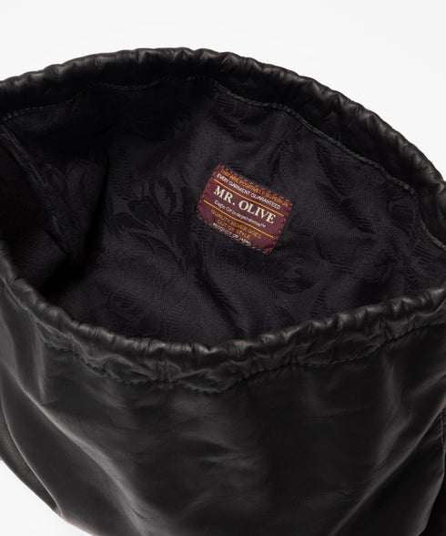 MR.OLIVE E.O.I / WATER PROOF WASHABLE LEATHER / DRAWSTRING GYM BAG ミスターオリーブ イーオーアイ/ウォータープルーフウォッシャブルレザー/ドローストリングジムバッグ